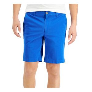 CLUBROOM Mens Blue Expandable Waist Performance Stretch Shorts 36 Waist